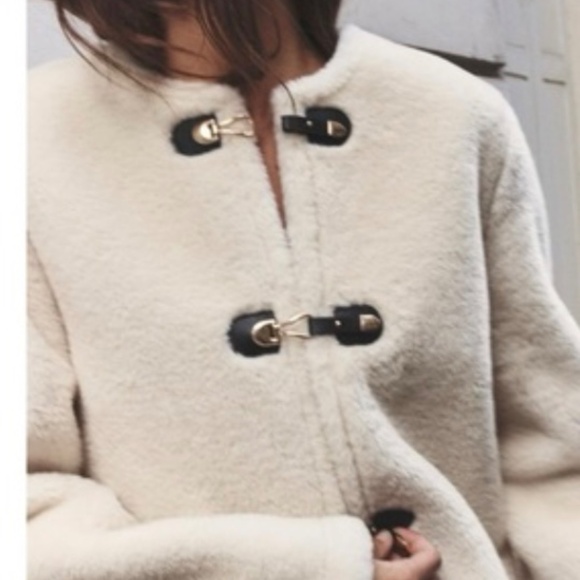 BRAND NEW ZARA Faux Shearling Fur Jacket - Picture 4 of 4
